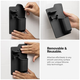 TOOLETRIES shower organizer silicone keeps essentials within reach.