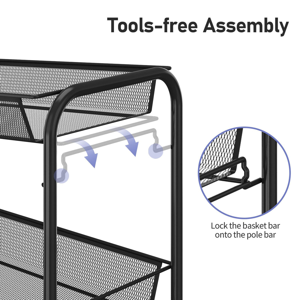 TOOLF cart with 360-degree wheels for smooth mobility.