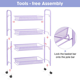TOOLF 4-tier cart in kitchen use for organized prep