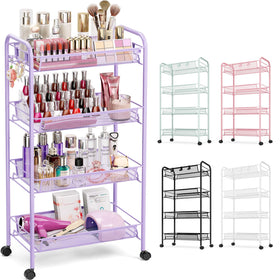 TOOLF 4-tier rolling cart front view for versatile storage on wheels