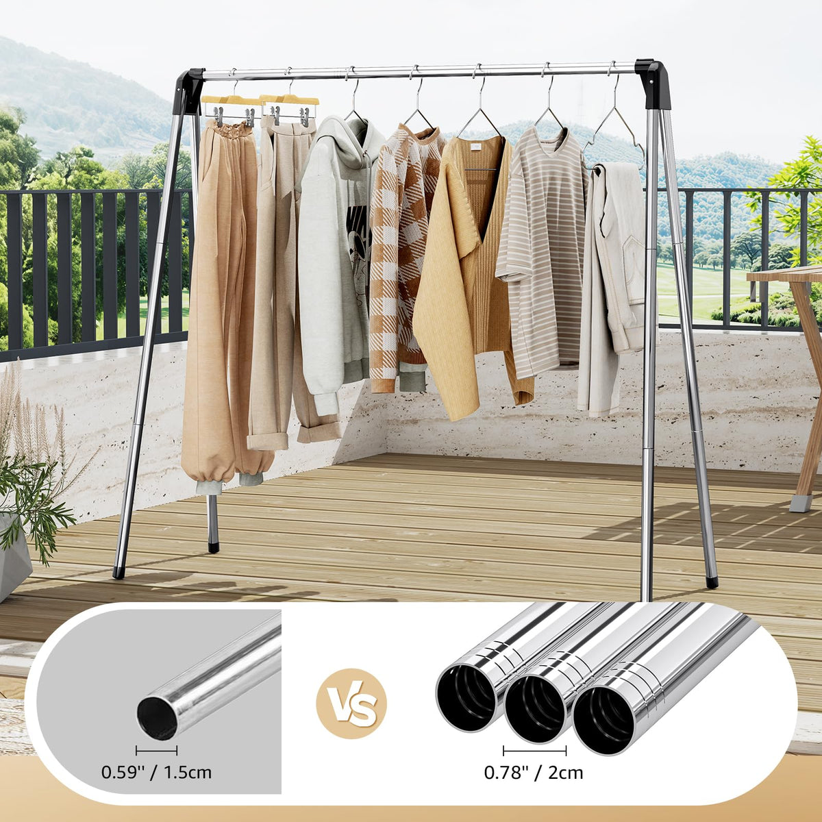 TOOLF clothes drying rack collapsible portable design enables easy storage and travel.
