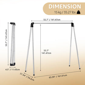 TOOLF clothes drying rack stainless-steel-frame demonstrates durable, rust-resistant construction.