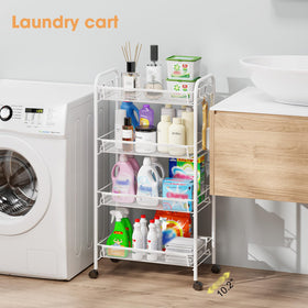 TOOLF compact mobile storage cart fits tight spaces in home areas.