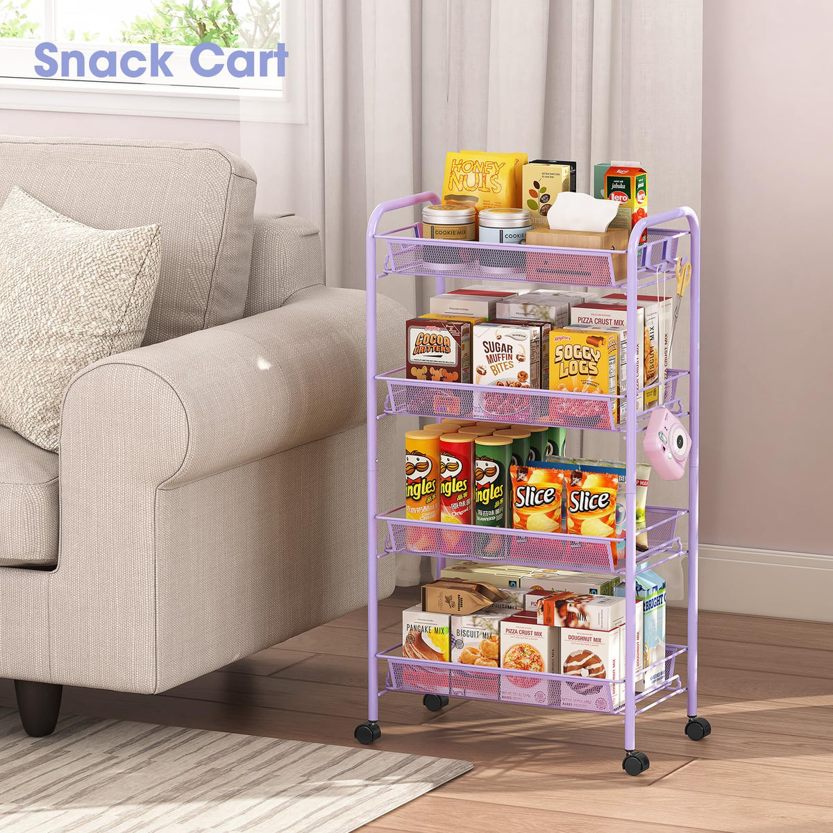 TOOLF laundry-room cart keeping detergents and towels tidy