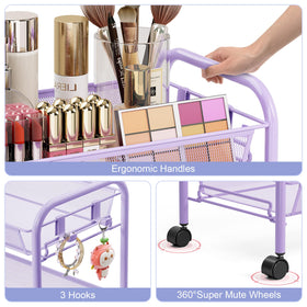 TOOLF 4-tier cart with 360-degree wheels in motion