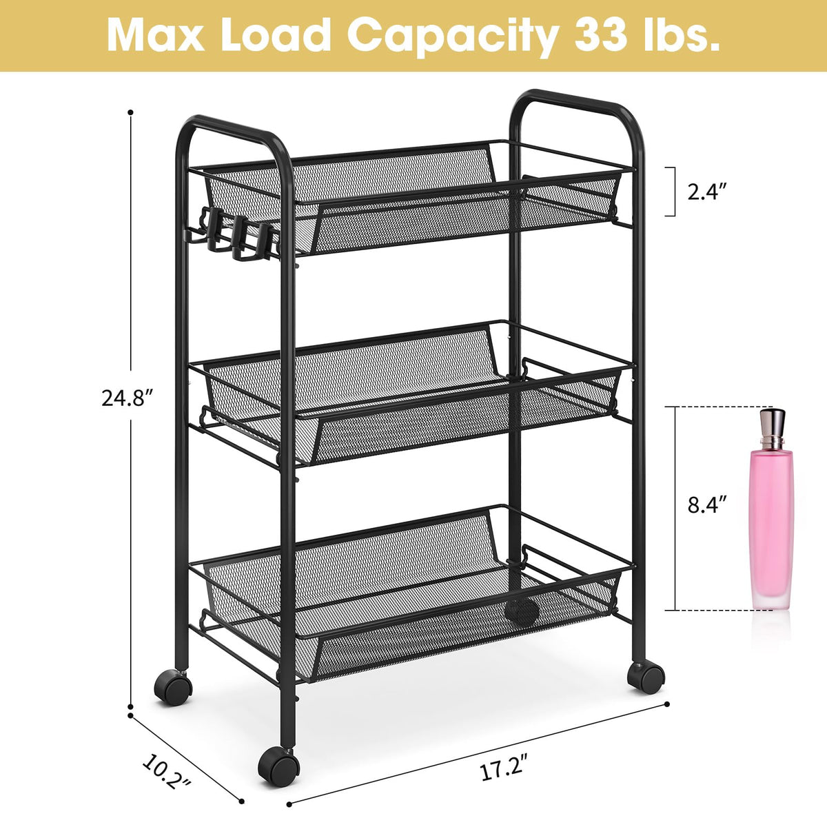 TOOLF rust-resistant metal frame for lasting durability.