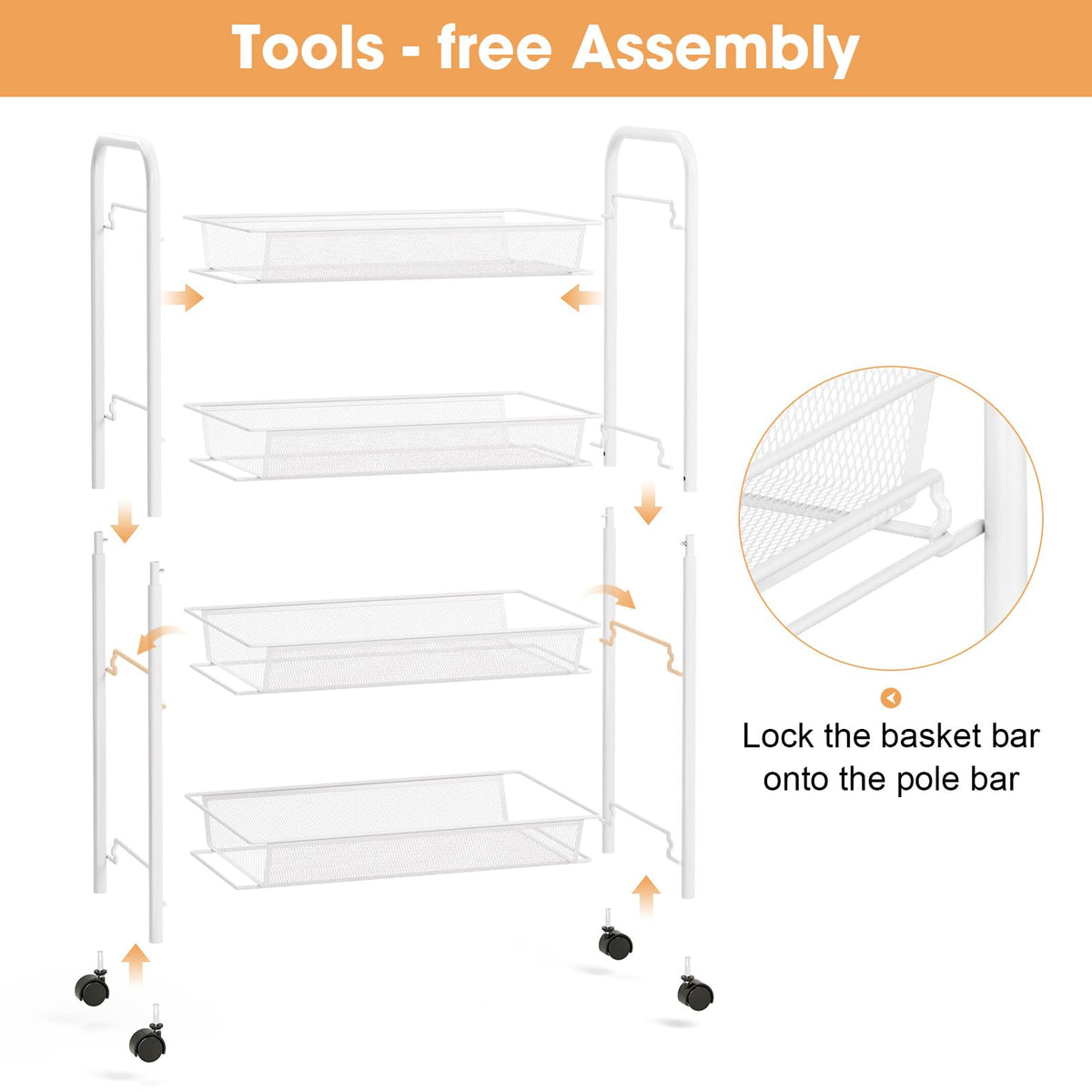 TOOLF rust-resistant metal frame ensures durable, long-lasting organization.