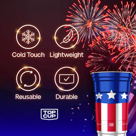 Top Cup ice-cold-touch 20oz cups keep drinks chilly.