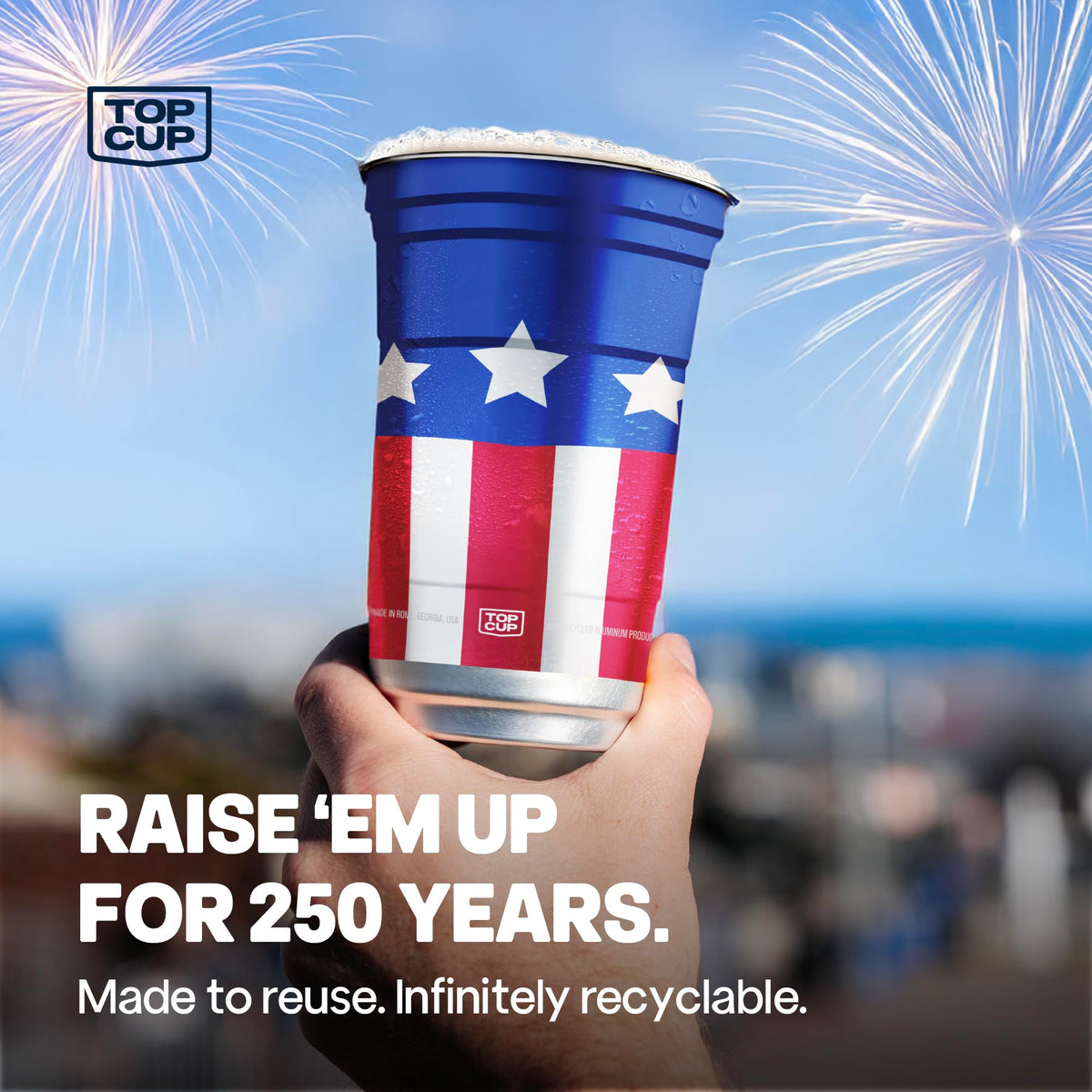 Top Cup ideal for tailgates and lake days.