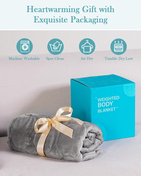 Topblan 29x24 in weighted blanket ideal for lap use on the couch.