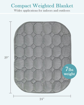 Topblan grey weighted blanket ideal for travel and relaxed work sessions.