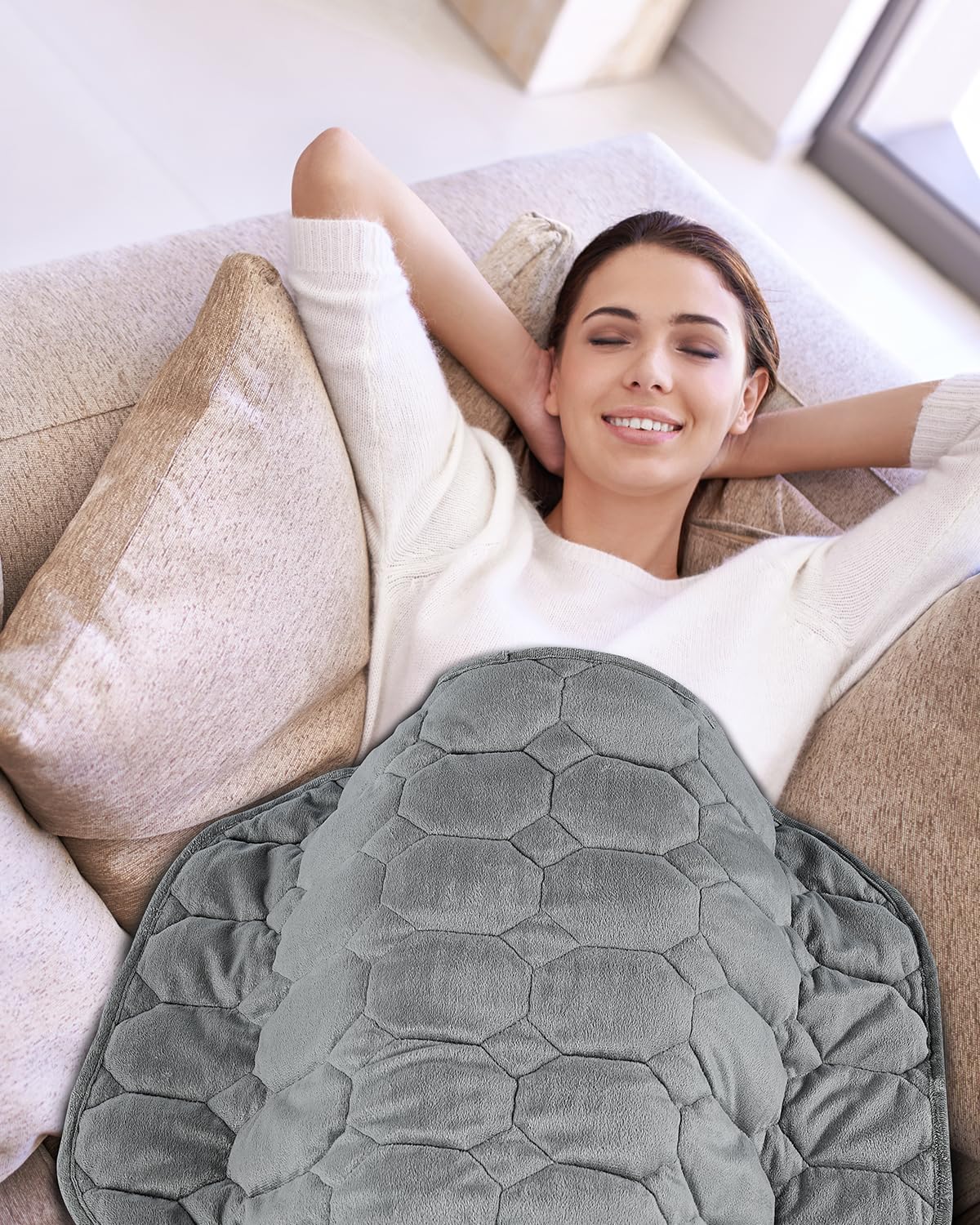 Topblan portable weighted throw fits bags easily for on-the-go calm.
