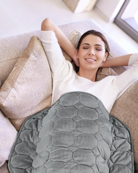 Topblan portable weighted throw fits bags easily for on-the-go calm.