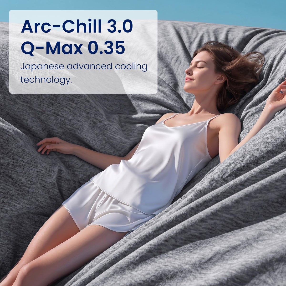 Topcee cooling blanket 60x90 inches on a double bed