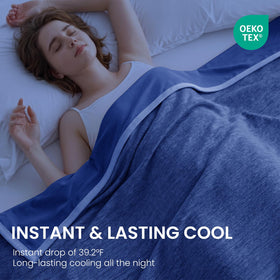 Topcee cooling blanket double-sided design closeup highlighting breathable comfort