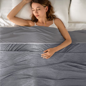Topcee cooling blanket front view shows ultra-cool fabric for hot sleepers