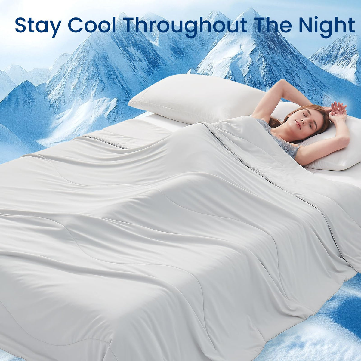 Topcee double-sided cooling blanket with breathable surface for dry sleep