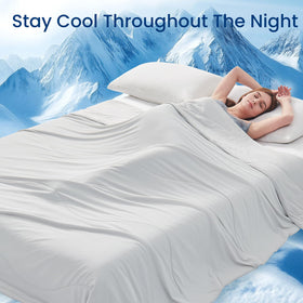 Topcee double-sided cooling blanket with breathable surface for dry sleep