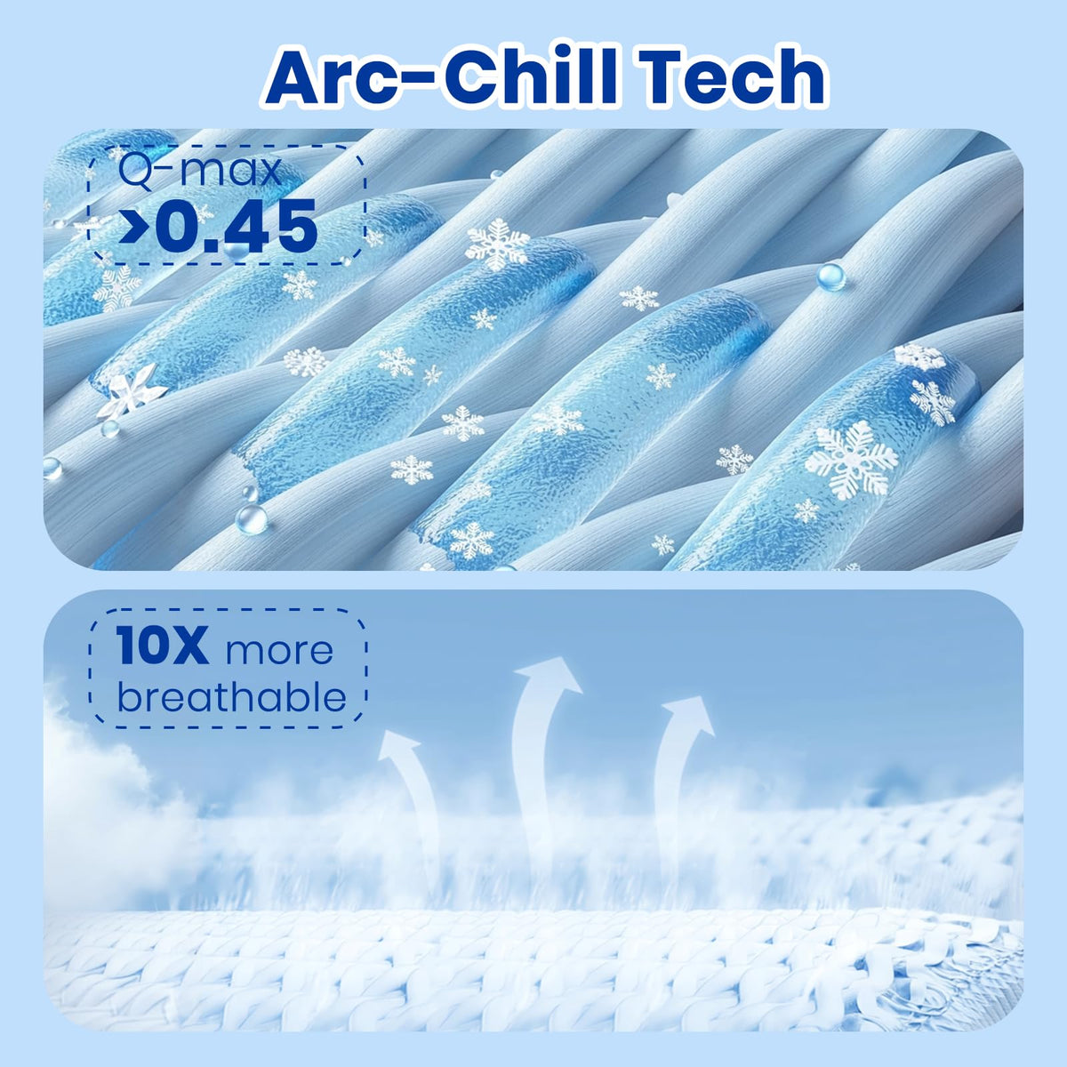 Topcee blanket top layer with mica nylon for lasting coolness.