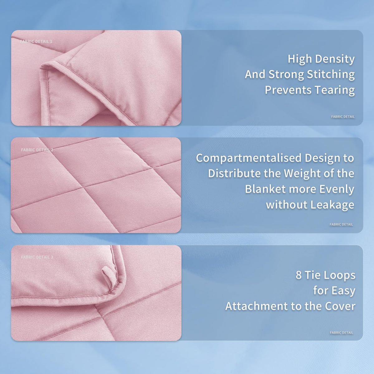 Topcee bead-distribution technology keeps weight evenly placed during use