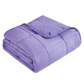 Topcee weighted blanket with cooling microfiber fabric for breathable comfort.