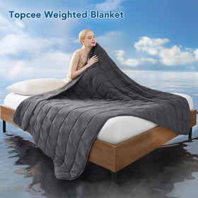 Topcee weighted blanket glass beads close-up showing even distribution and quality build