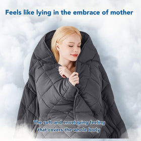 Topcee user relaxing with blanket captures soothing, calming ambiance for reading