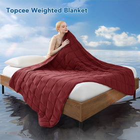Topcee 20 lb queen-size blanket 60x80 highlighting breathable fabric