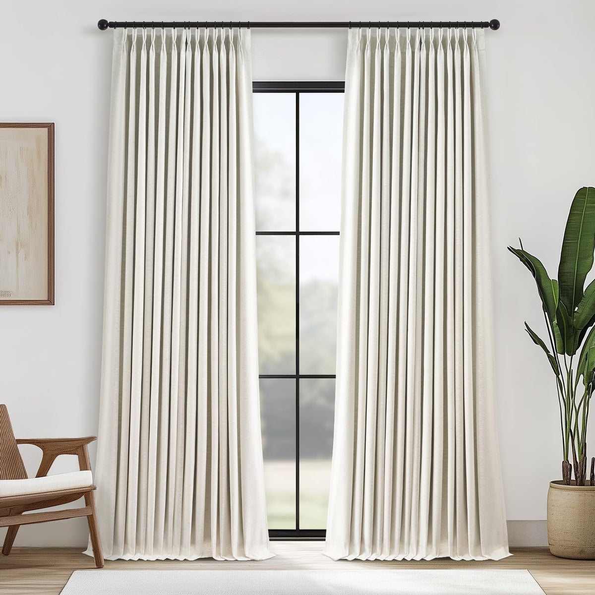 Topfinel blackout curtain fabric closeup showing dense shading for bright daytime rooms.