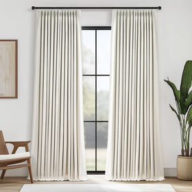 Topfinel blackout curtain fabric closeup showing dense shading for bright daytime rooms.