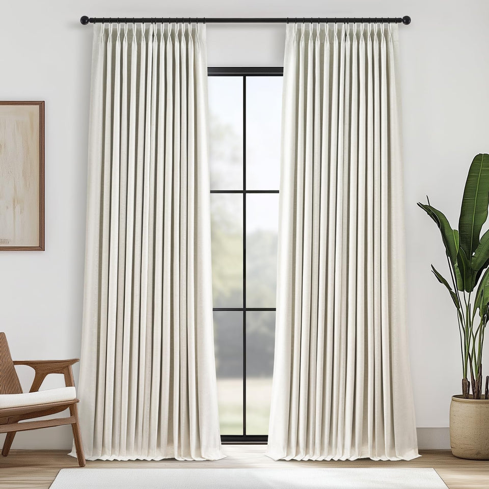 Topfinel blackout curtain fabric closeup showing dense shading for bright daytime rooms.