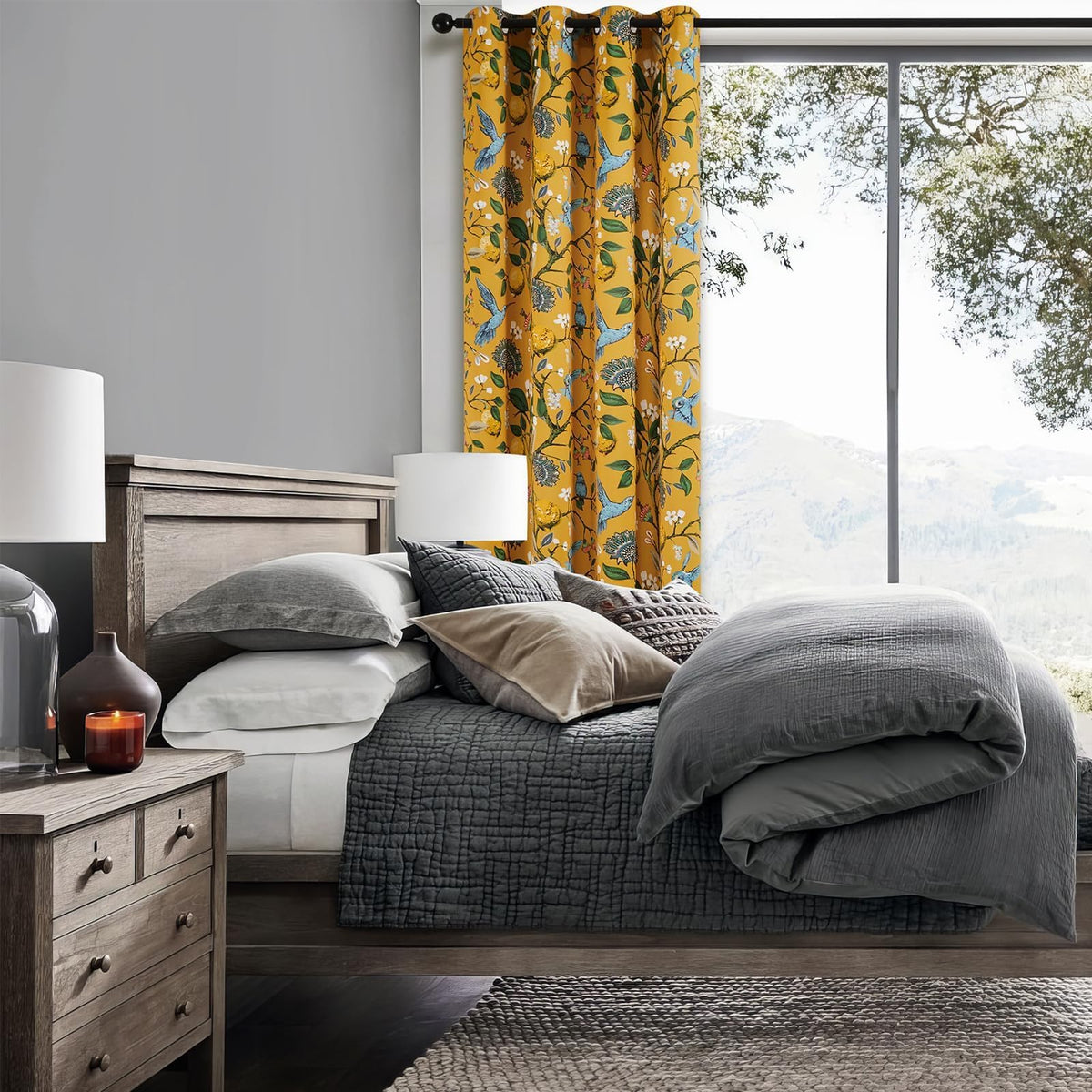 Topfinel blackout curtains offer privacy by blocking light.