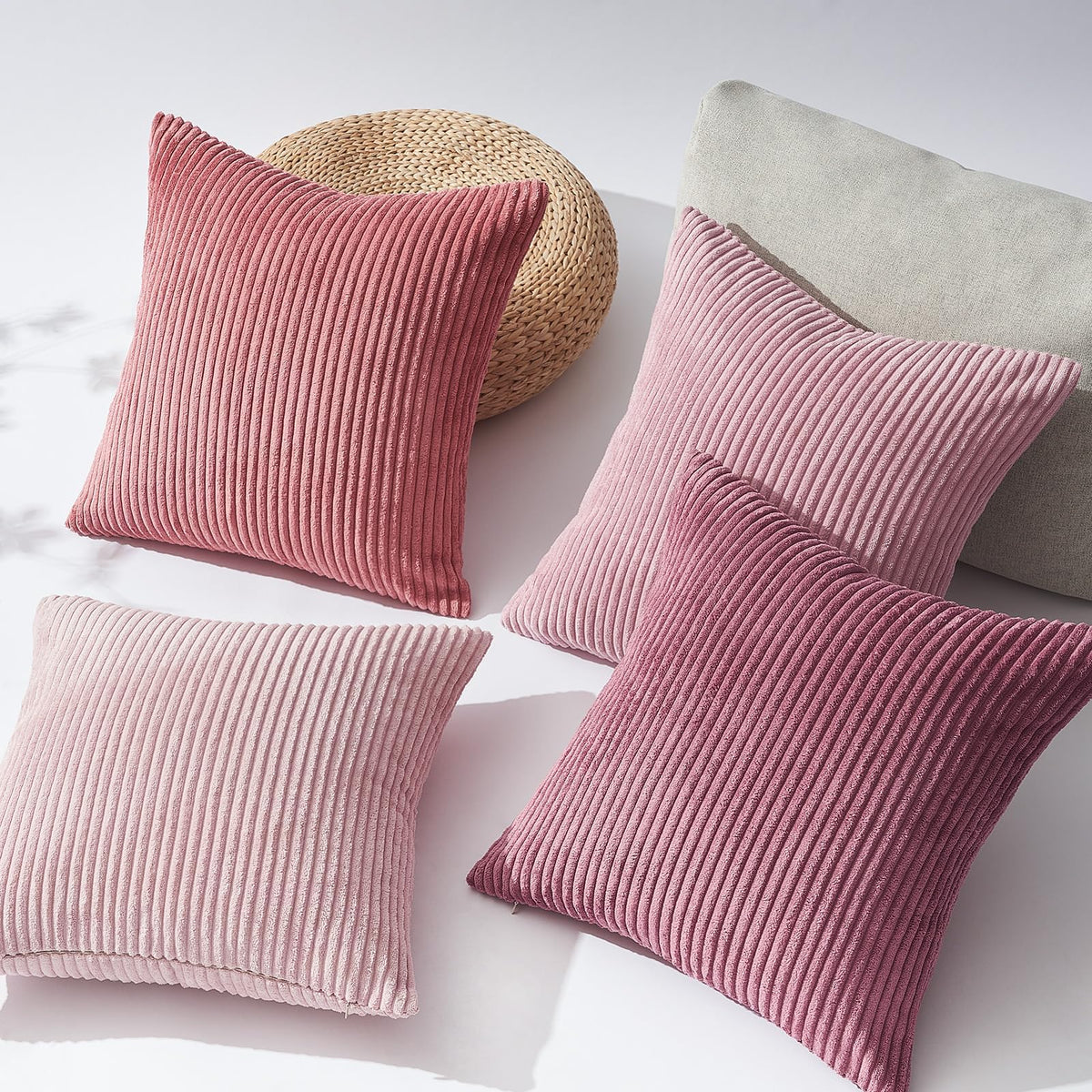 Topfinel corduroy decorative pillow case adds farmhouse texture