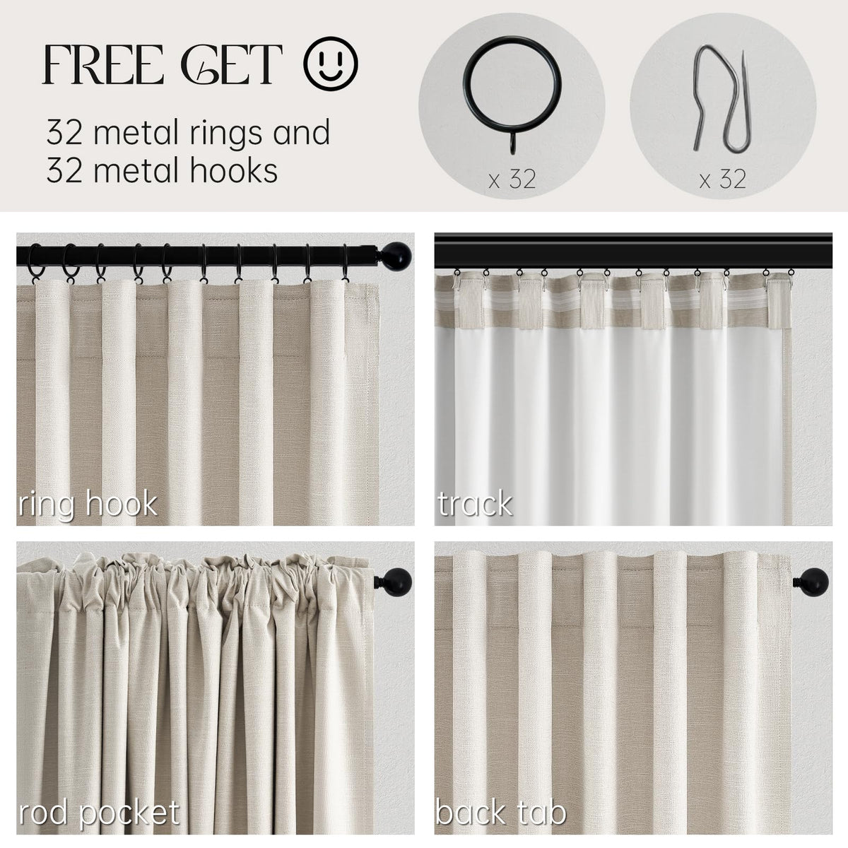 Topfinel cream drapes for bay windows create a calm, private space