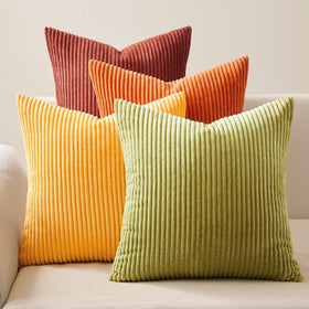 Topfinel 20x20 corduroy pillow covers side view with soft texture.