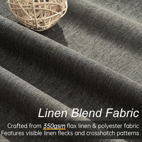 Topfinel grey linen blackout curtains 96-inch panel full-length view