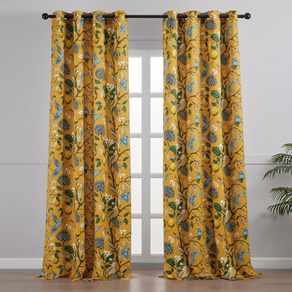 Topfinel hummingbird-pattern drapes create a whimsical focal point in living spaces.