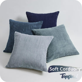 Topfinel corduroy cushions create kid-friendly, soft bedroom décor.