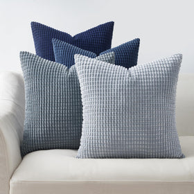Topfinel navy throw pillow cover showcases a classic 18x18 style for versatile couch styling and easy care
