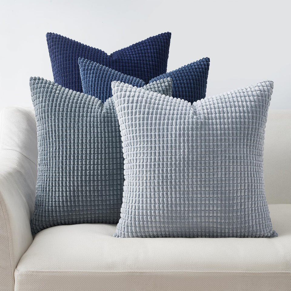 Topfinel navy throw pillow cover showcases a classic 18x18 style for versatile couch styling and easy care
