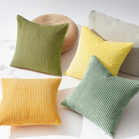 Topfinel corduroy pillow cover, striped design, durable and cozy for beds and couches.