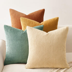 Topfinel velvet pillow cover double-sided orange teal design adds cozy color.