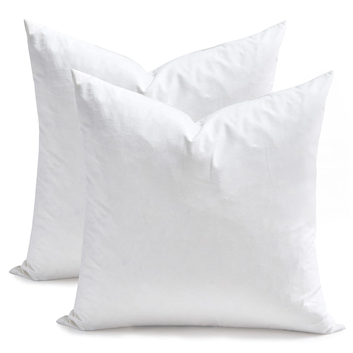 TOPGREEN 18x18 feather down inserts in front view show two-pack sofa decor