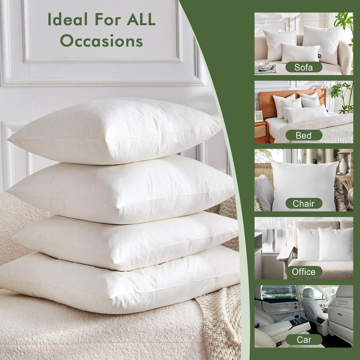 TopGREEN RDS-certified down pillow insert for responsible filling