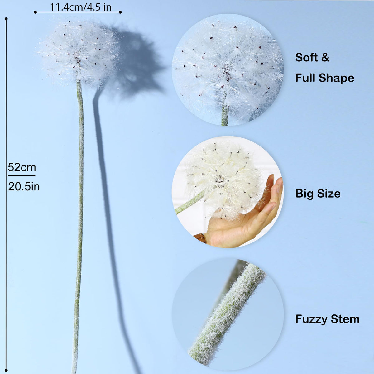 TOPIA dandelion table mantel decor white adds natural charm
