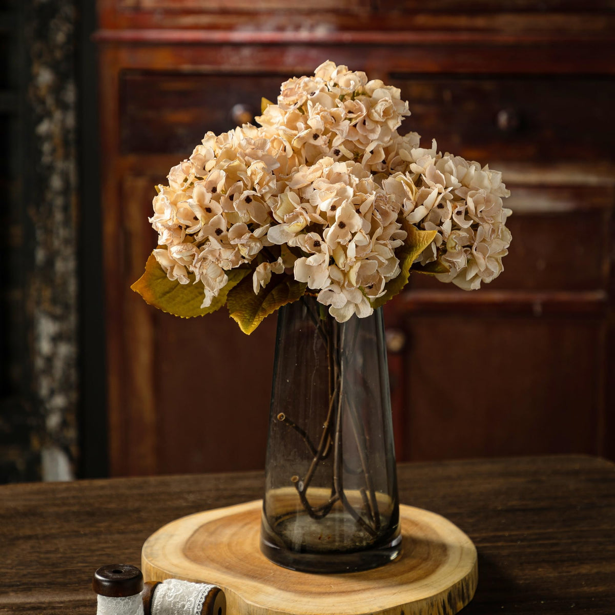 TOPIA dried hydrangea cream close-up showing realistic texture