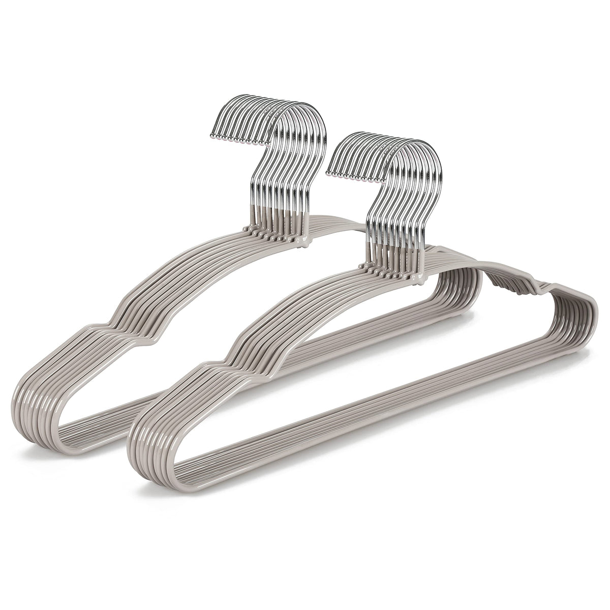 TOPIA HANGER 20-pack metal hangers in packaging, strong and space-saving.