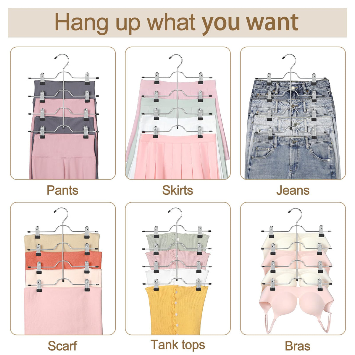 TOPIA HANGER 3-pack shown with jeans and skirts for reference
