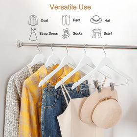 TOPIA HANGER 360° chrome hook makes hanging outfits effortless.