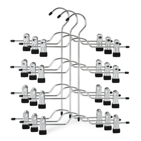 TOPIA HANGER 4-tier clip close-up showing non-slip grip for skirts and pants